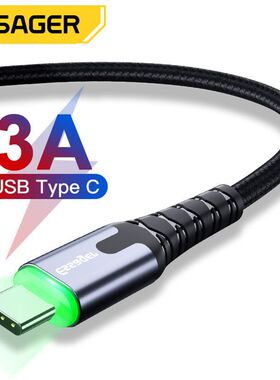 Essager LED Micro  Type C USB Cable For Xiaomi Samsung Android 3A Fast Charging Data Wire Cable 2M3M