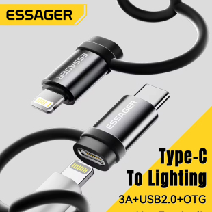 Essager Lighting To USB C Adapter 3A Fast Charging OTG for iPhone 15 Pro Max Type C To Lighting