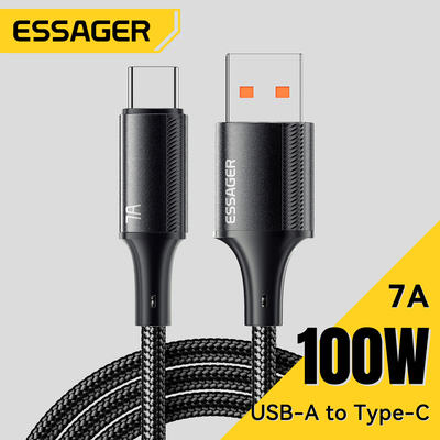 Essager 7A USB TypeC Cable For Huawei Honor 100W/66W Fast Charging Charger USB C Data Cord Cable
