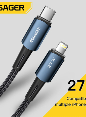 Essager USB C Cable For IPhone 14 13 12 11 pro Max XS iPad Macbook 27W  Type C To Lighting Date Wire