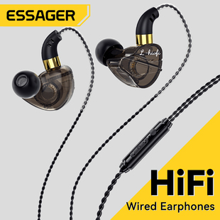 Essager 3.5mm Wired Headphones In Ear Headset Wired Earphone