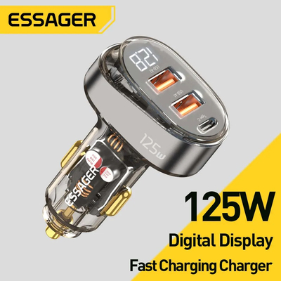 Essager 125W USB C Car Charger Digital Display PD QC3.0 For IPhone 13 Pro Max Samsung Xiaomi Laptop