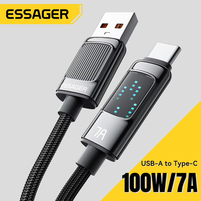 Essager 100W USB Type C Cable For Huawei P50 P40 Pro Honor OPPO Fast Charge 7A Fast Charging USB C
