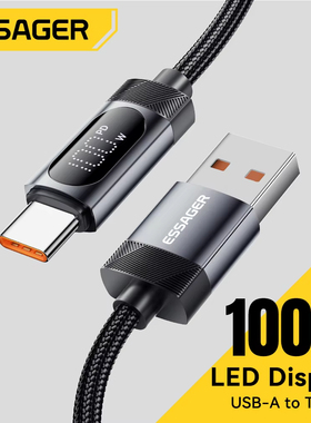 Essager Digital Dispaly USB C Cable For iPhone 16 Xiaomi Huawei 100W Macbook iPad Type C to Type C