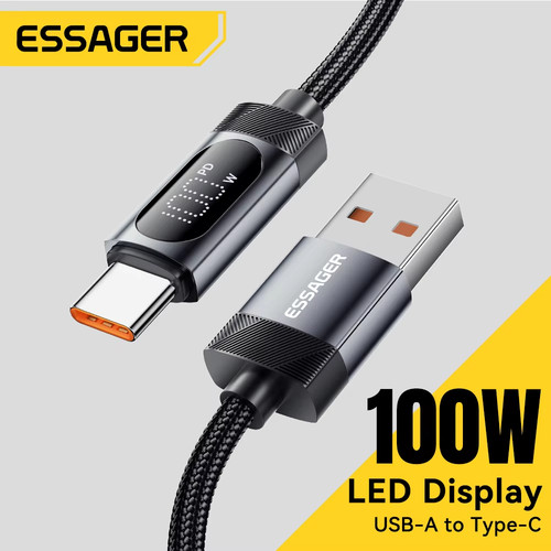 Essager Digital Dispaly USB C Cable For iPhone 16 Xiaomi Huawei 100W Macbook iPad Type C to Type C