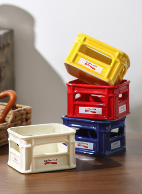 ins风高颜值收纳筐陶瓷桌面摆件