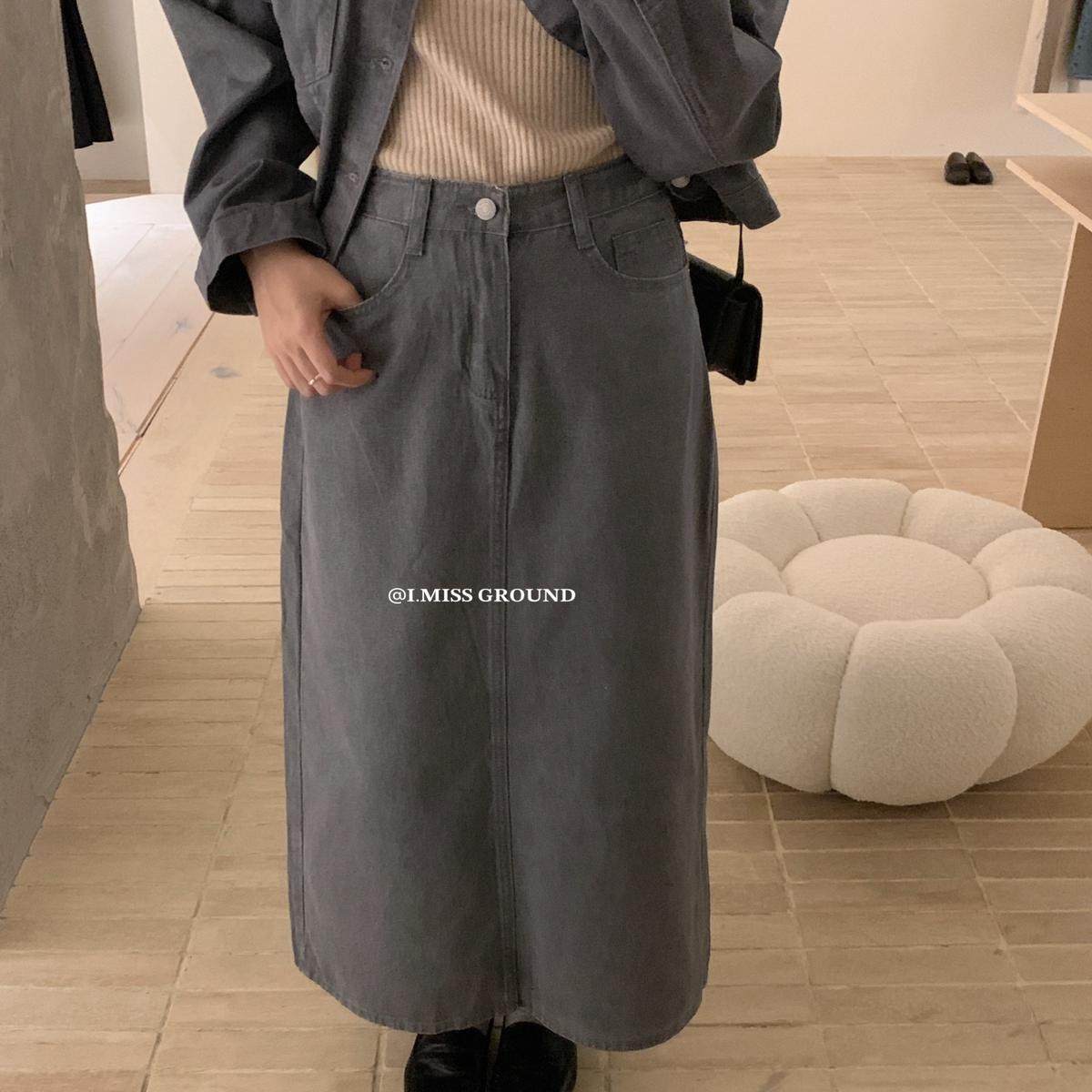 imiss韩版高腰显瘦牛仔半身裙