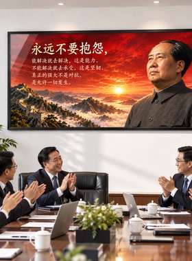 伟人领袖画像挂画 客厅办公室会议室装饰画现铝合金玻璃相框挂画