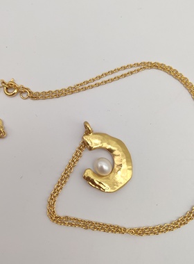 时尚风镀金字母珍珠ins项链耳环