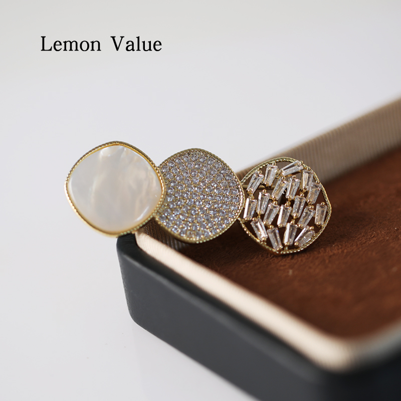 Lemon Value新款时尚高级感胸针小众设计款锆石别针西装大衣配饰