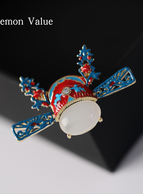 Lemon Value精致财神新年中国风胸针小众状元郎别针中式旗袍胸针