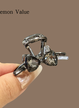 Lemon Value韩系蝴蝶结水钻小抓夹侧边碎发刘海夹公主头饰夹子新