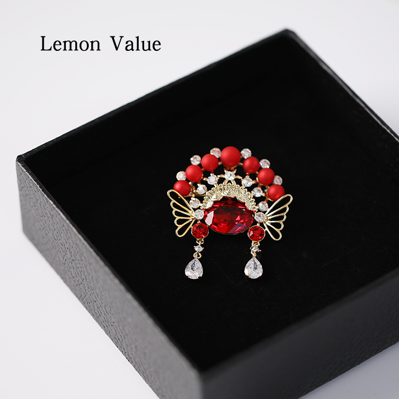 Lemon Value花旦新娘子胸针高档中国风别针复古国风结婚胸花配饰