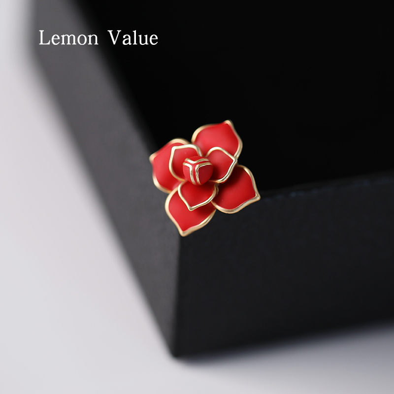 Lemon Value精致别针女士西装领针红色添喜胸花高档女夏防走光扣