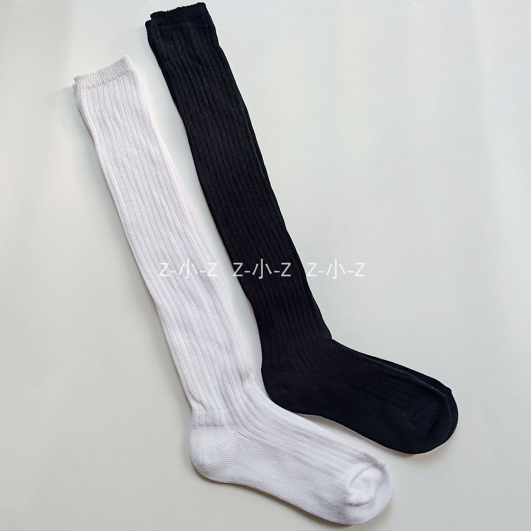 粗线风过膝袜双针袜堆堆袜