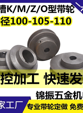 皮带轮单槽Z型O型M型V带轮外径105/110/115电机调速皮带盘槽宽10
