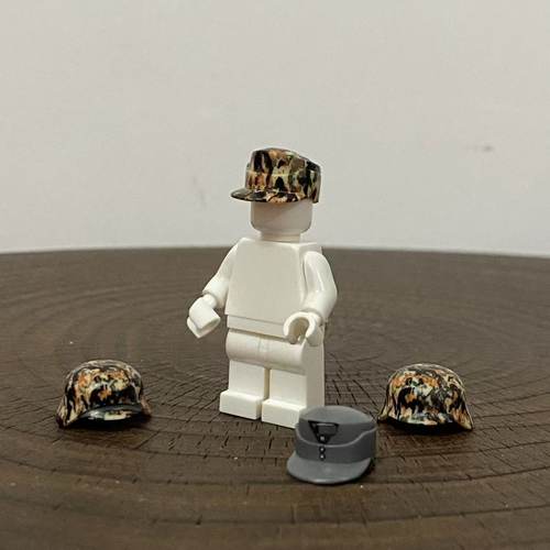 现货 第三方开模配件 德军 末日迷彩 莱伯尔迷彩 钢盔  军事人仔