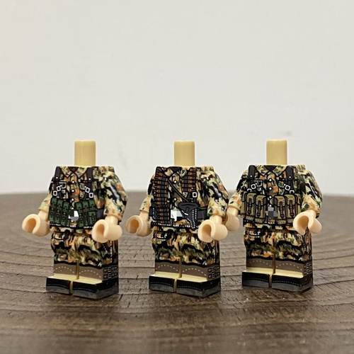 第三方现货 二战主题 德军 末日迷彩 四面印刷 环印 军事积木人仔