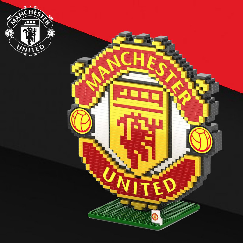 英格兰超级联赛曼联队徽模型拼图积木官方正品欧冠球迷纪念品