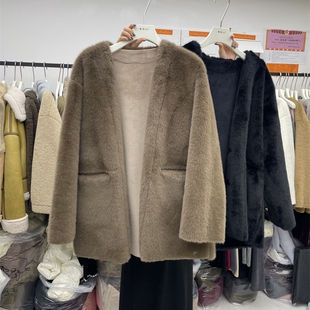 摩登mdeng高级环保水貂毛皮毛一体2026冬季新款百搭外套51165