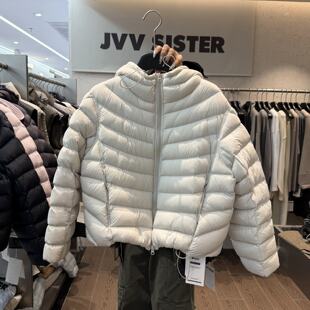 Jvv 2026冬季新款连帽白鸭绒羽绒服女气质面包服保暖泡芙外套ins