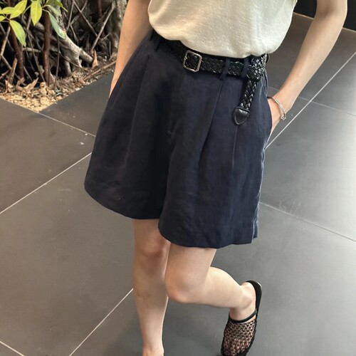 欧洲站棉麻短裤女夏季新款高腰显瘦宽松A字阔腿休闲裤子88D37