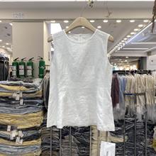 摩登mdeng纯亚麻无袖背心女2025夏新款休闲时尚百搭上衣1F311
