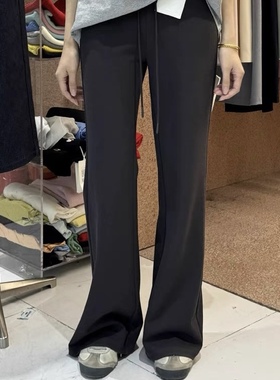 SIM家 现货~韩国秋款女显瘦百搭阔腿休闲裤宽松垂感微喇裤7501