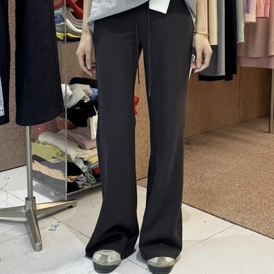 SIM家 现货~韩国秋款女显瘦百搭阔腿休闲裤宽松垂感微喇裤7501