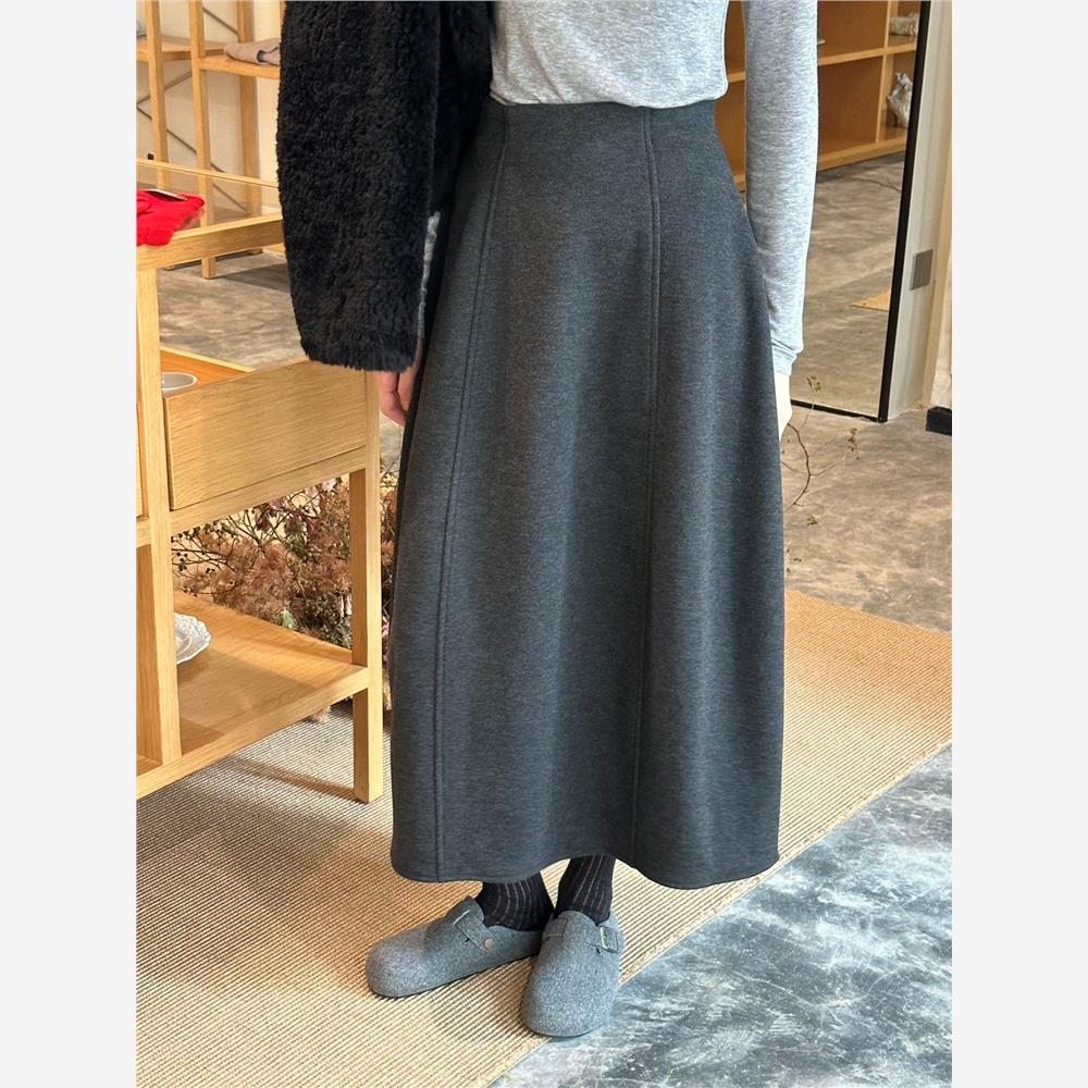 SJG设计感加绒花苞裙女冬