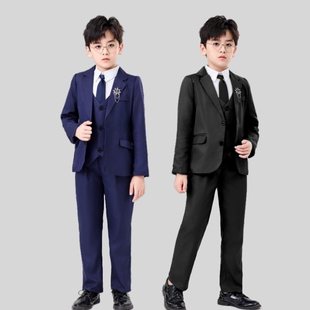 儿童西装套装男童主持人礼服花童英伦帅气小西装中大童钢琴演出服