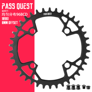 PASS QUEST 96bcd均匀牙盘山地车单盘m4000 m4050 m612正负齿盘片