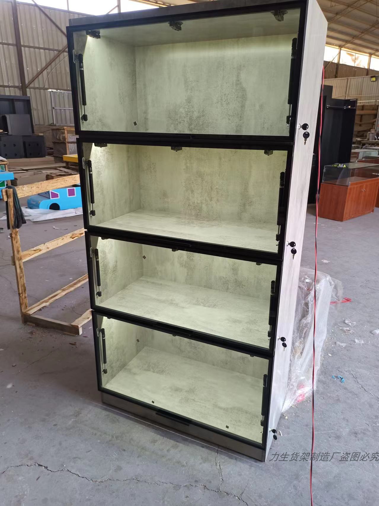 加锁乐高模型展示柜手办收纳柜防尘玻璃柜家用玩具柜实木定制包邮