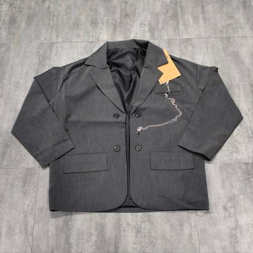 韩系宽松oversize休闲气质老钱风西服小众链条简约百搭衬衫外套