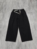 日式 ［410］ 裤 慵懒阔腿复古纯色松紧腰休闲裤 嘻哈街舞滑板工装