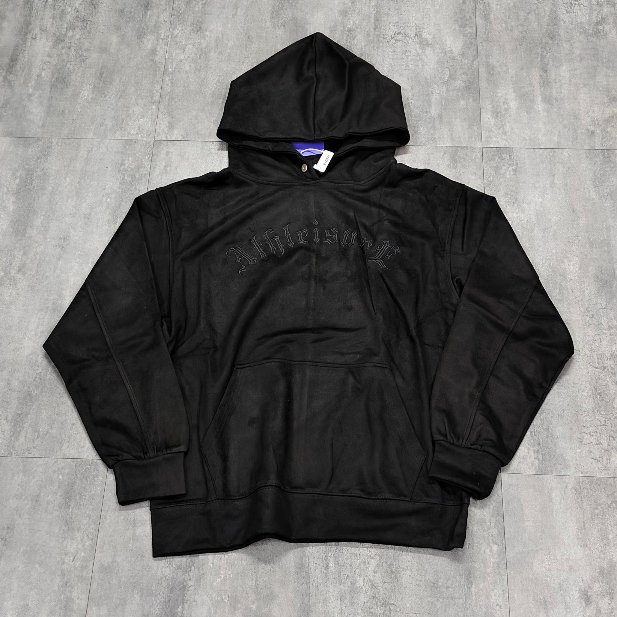 美式复古重磅刺绣连帽卫衣秋冬男女麂皮绒宽松休闲嘻哈街舞上衣