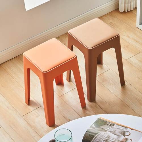 软包塑料皮革凳塑料凳子可摞叠