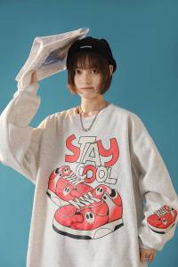 @中性风2025新款圆领卫衣图形印花情侣秋冬WY605P43控58图片