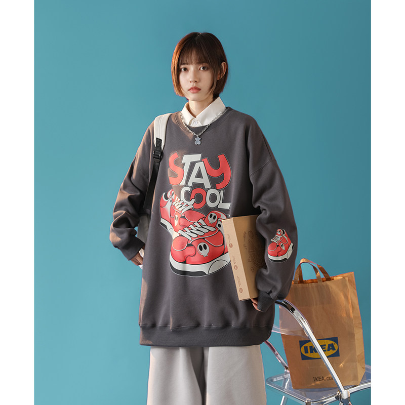 @中性风2025新款圆领卫衣图形印花情侣潮流WY605P43控58,男装卫衣,星座517A-1