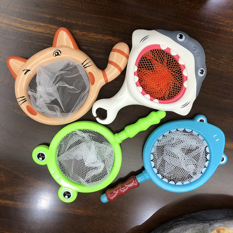 捞鱼网兜小网捞鲨鱼小猫青蛙 鱼缸捞网玩具 户外 捞鱼戏水玩具