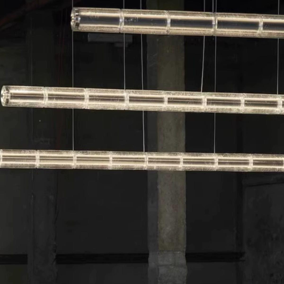 意餐大利创新款792艺术长厅水晶意玻璃灯现代简约高端一字条茶室