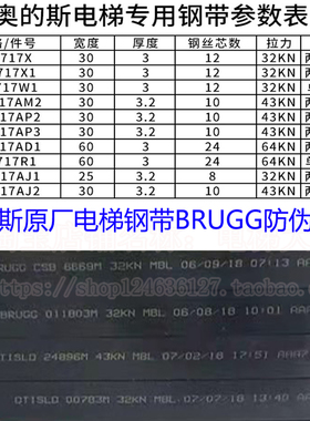 奥的斯迅达电梯钢带AAA717X/AM2/AP2/AJ2/AD1/W1/P2/P3黑色平皮带