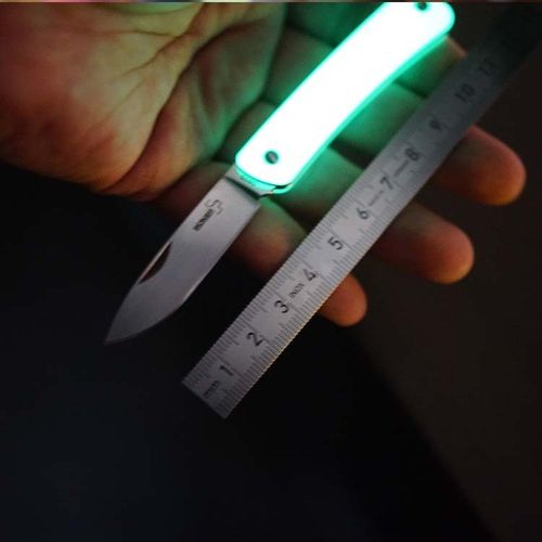 德国原装进口 boker 博克 夜光柄 荧光edc 无锁和谐小刀 水果刀