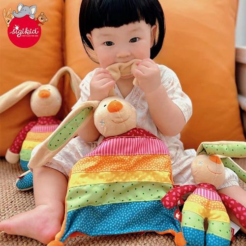 德国sigikid 宝宝安抚巾手摇铃音乐玩偶哄睡婴儿礼盒套装送礼高档