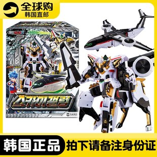 韩国MetalCardbot炫卡斗士银翼骑士儿童飞机变形机器人机甲玩具