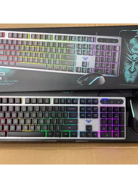 批发零售狼蛛T630金属电竞键盘鼠标套装有线电竞游戏电脑网吧外贸