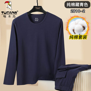 套装 纯棉冬季 线衣线裤 新款 保暖内衣男款 男士 棉毛衫 啄木鸟秋衣秋裤