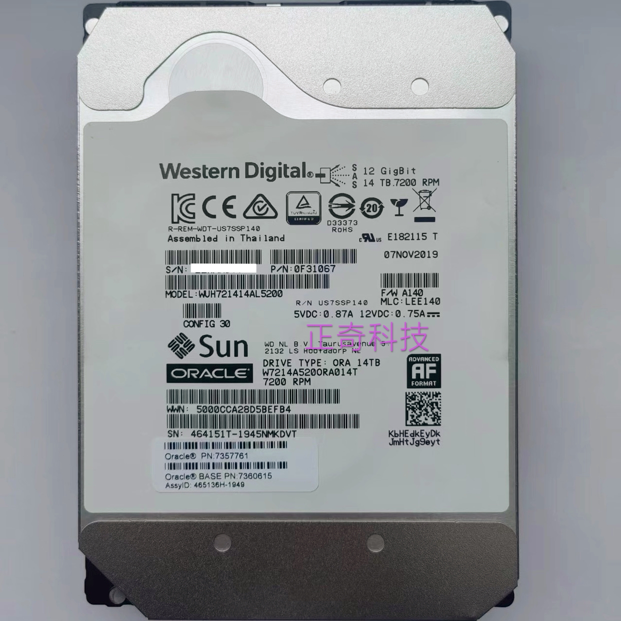 Sun WUH721414AL5200 ZS3-2 7360615 7357761 14T 7.2K SAS 硬盘