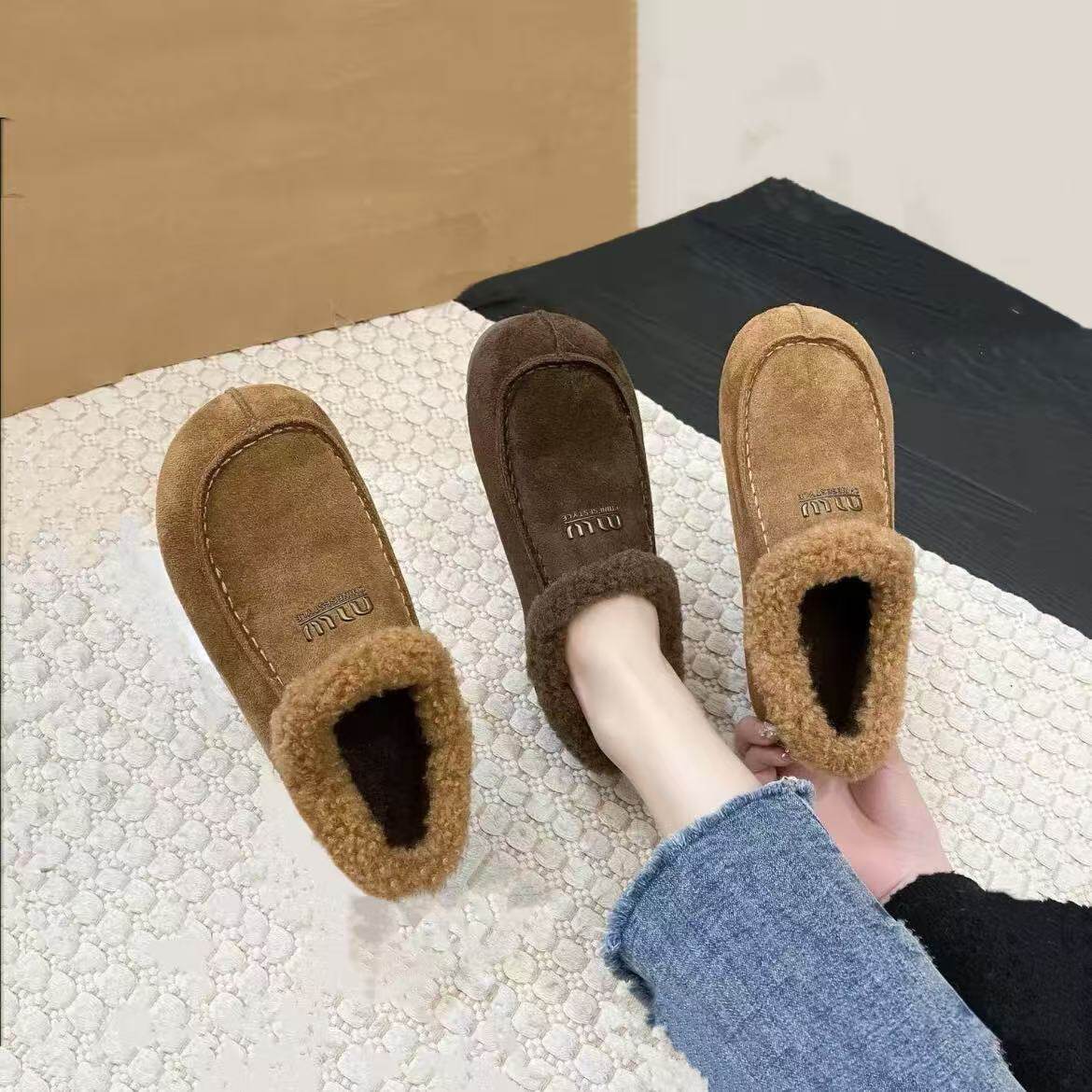 防滑妈妈鞋子棉鞋加绒保暖皮鞋中老年老人舒适不累脚女鞋冬季,女鞋,深口单鞋,淘宝优惠券,粉丝福利购,淘宝优惠卷