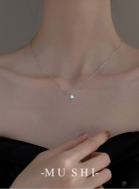 四爪闪钻项链简约设计感小众气质